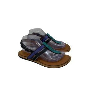 Clarks Billie Swing Purple Teal Slingback Thong Sandals Shoes Womens size 8 M